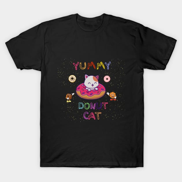 Yummy Donut Cat T-Shirt - Funny Cat T-Shirt - Funny T-Shirts - Cat in a Donut T-Shirt - Gift for Her - Funny Clothing T-Shirt by Mr.Dom store